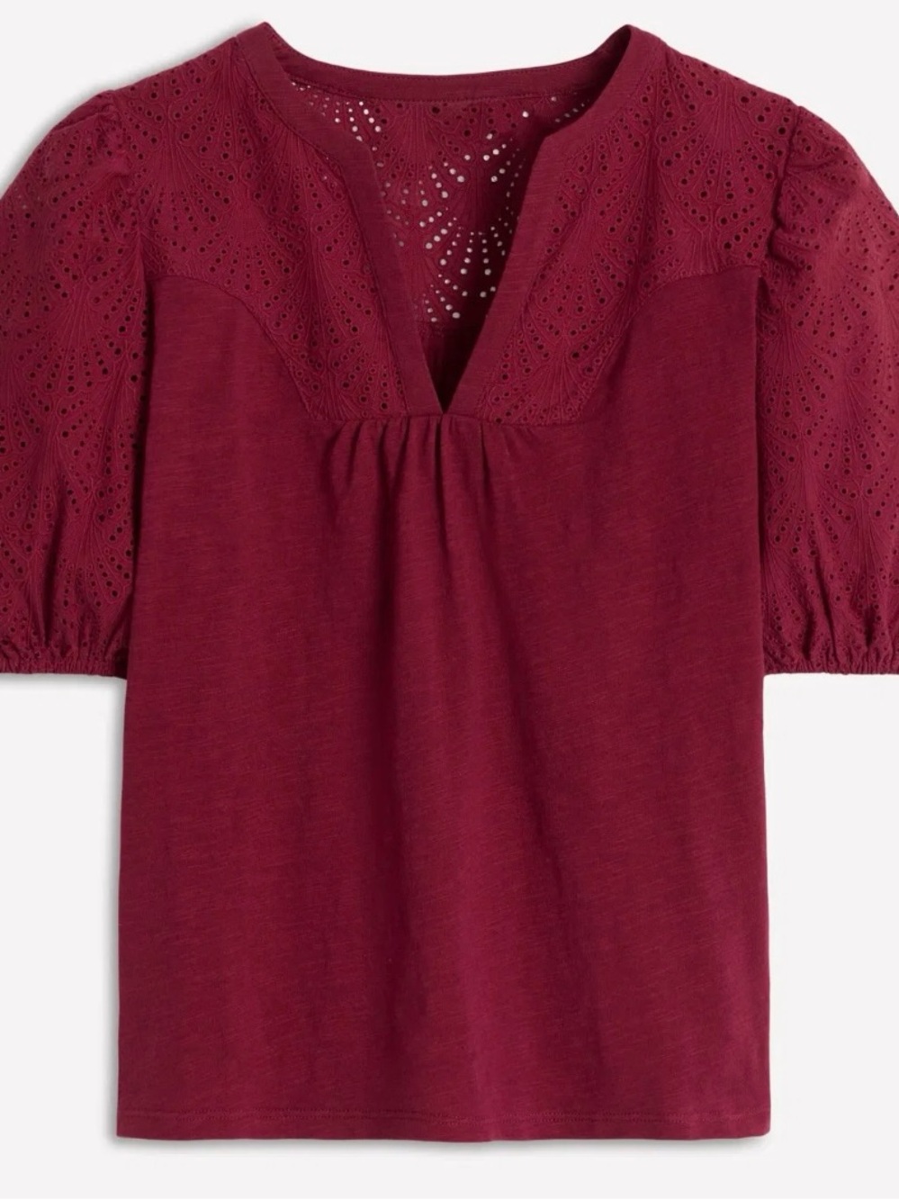 NWT Boden Wine Dolly Broderie Top - 4